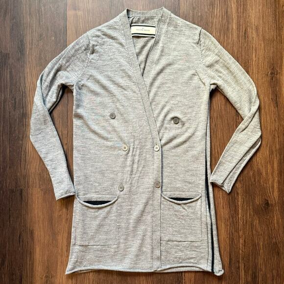 By Malene Birger 100% Wool Longline Gray Cardigan Women’s Small - Picture 1 of 11